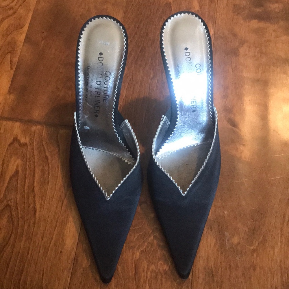 Couture Donald J Pliner Black Satin Mule